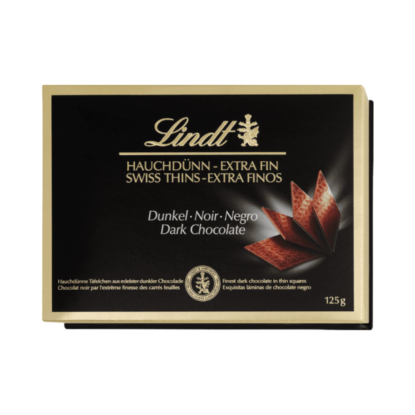 Lindt Hauchduenn Dunkel, Hauchduenne Taefelchen, 125g